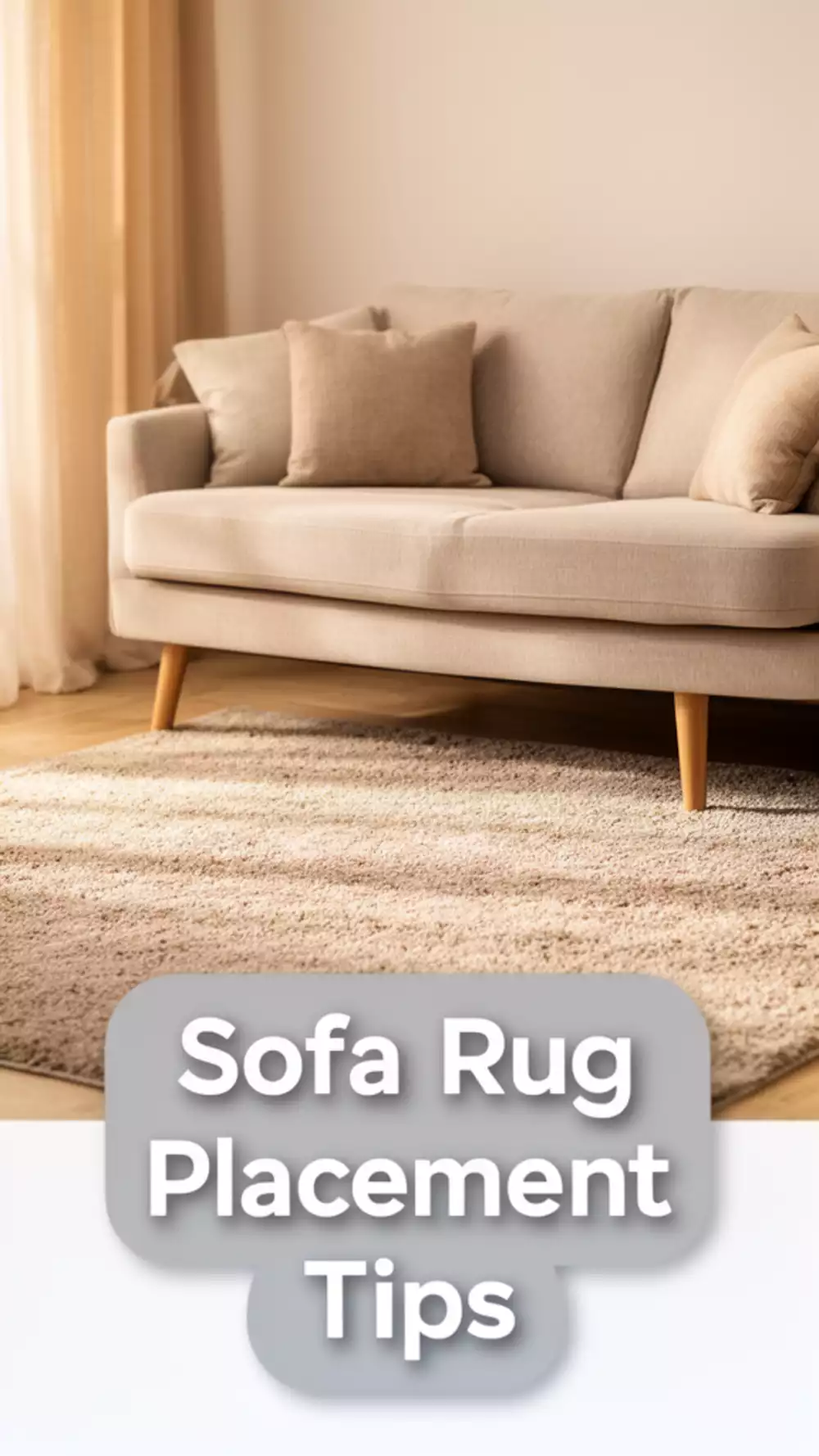 Small Living Room Rug Placed Under the Front Sofa Legs for the Correct Anchor Position