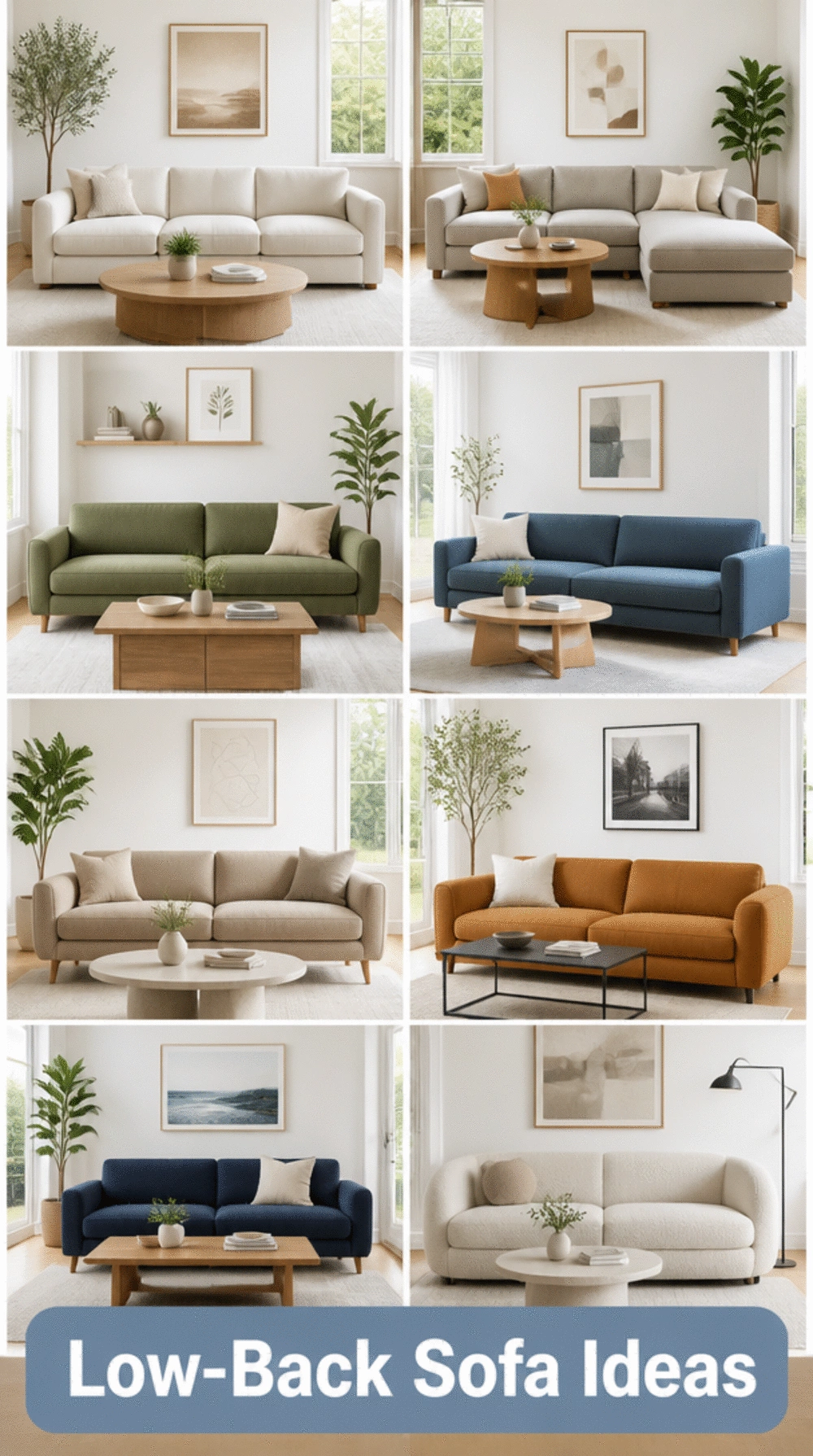 Living Room Low-Back Sofa in a Small Space That Keeps the Sightlines Open and Airy