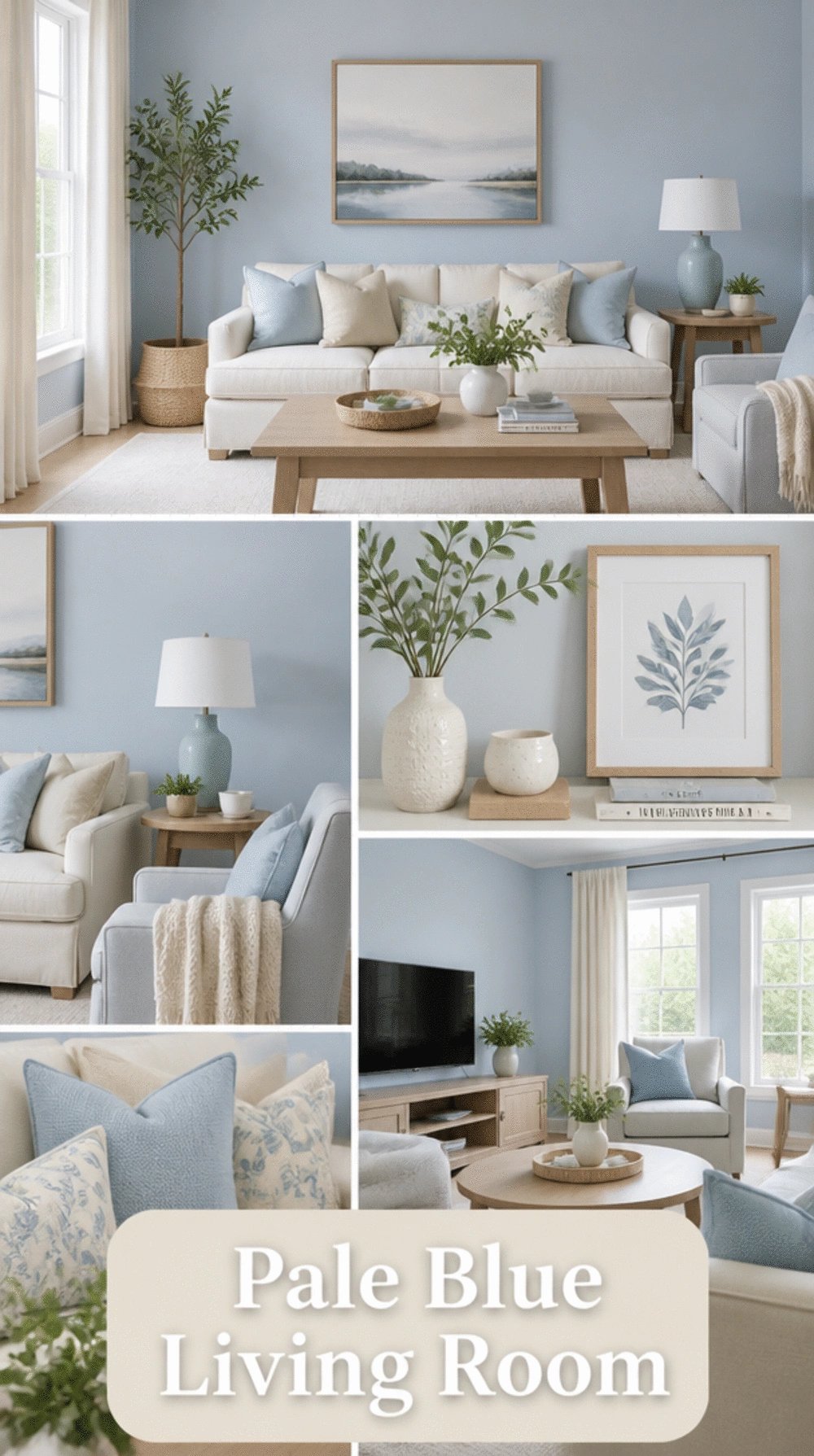 Small Living Room Pale Blue Accent Wall That Makes a Tiny Room Feel Airy and Fresh