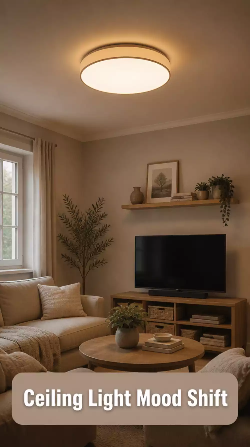 Small Living Room Dimmable Ceiling Light That Shifts the Mood in a Compact Room