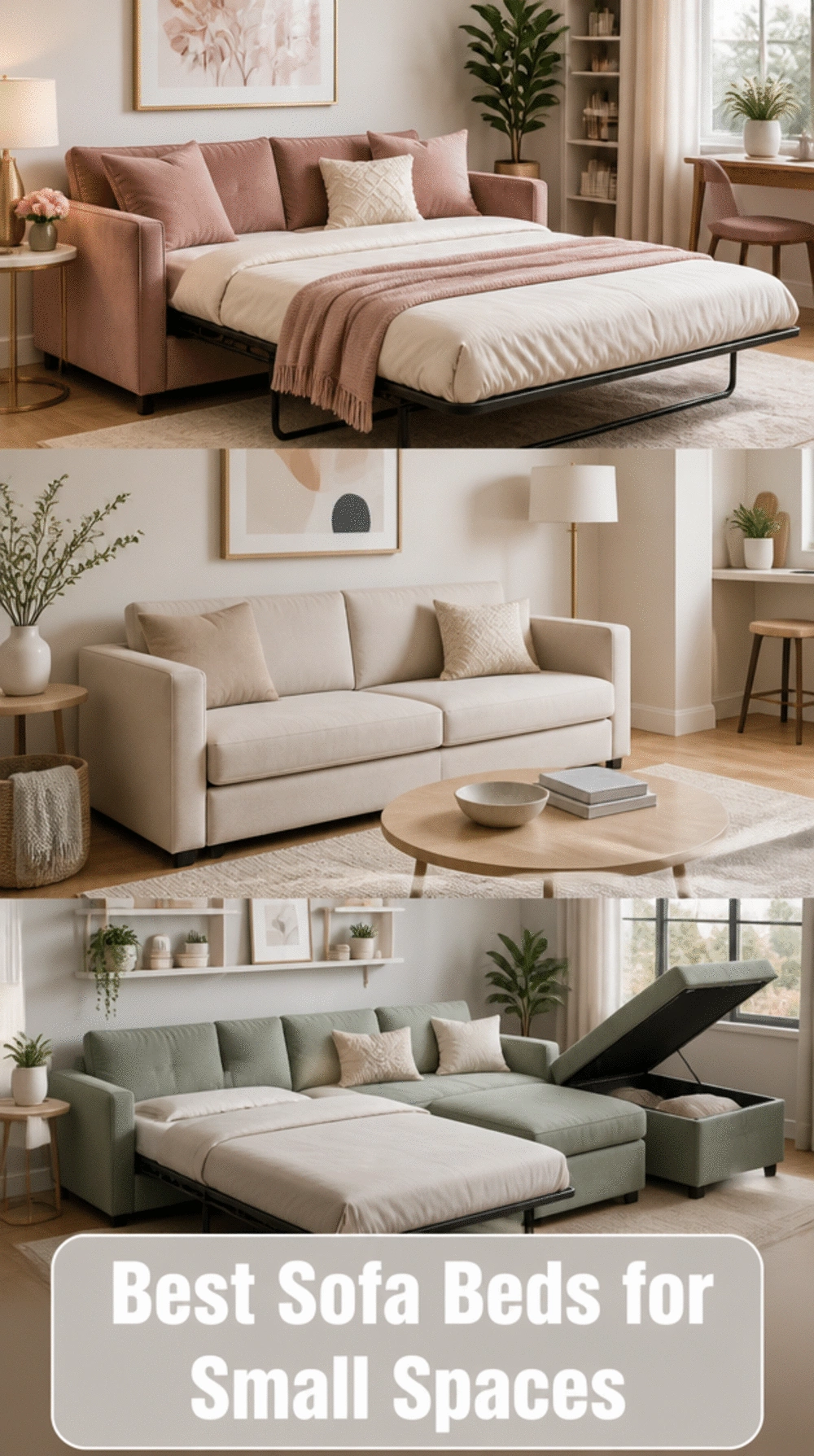 Small Living Room Sofa-Bed in a Slim Profile That Works for Guests in a Tiny Apartment