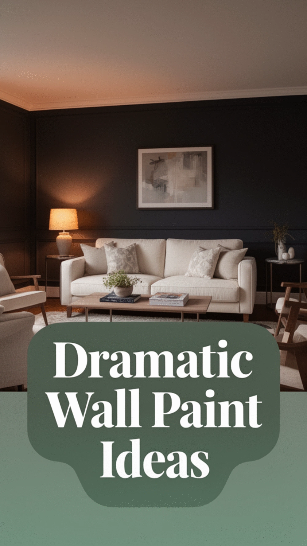 Deep Charcoal or Forest Green Wall Paint That Makes a Small Living Room Feel Dramatic