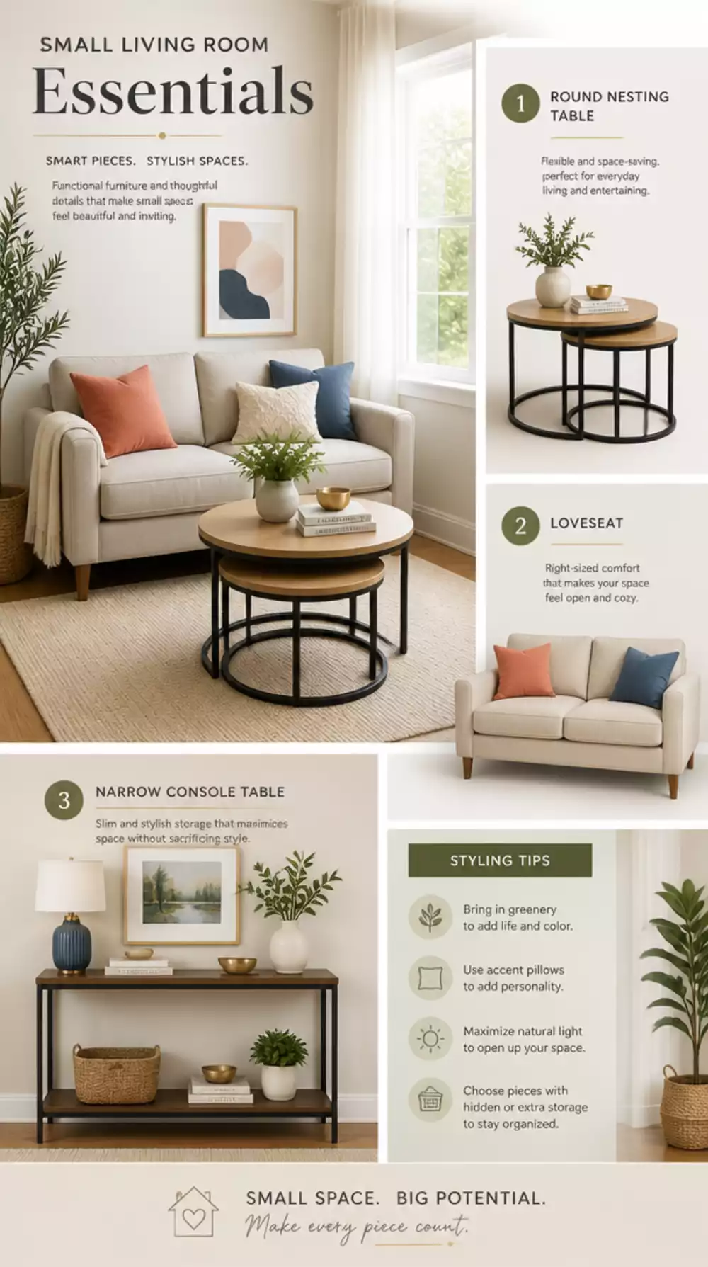 Small Living Room First Purchase Priority List That Gets a Tiny New Space Looking Pulled Together