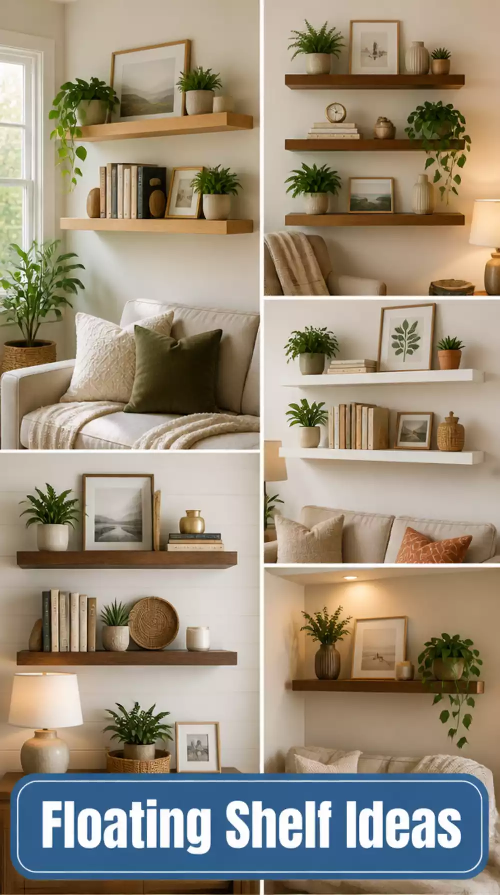Living Room Floating Shelf That Frees Up Floor Space in a Small Room