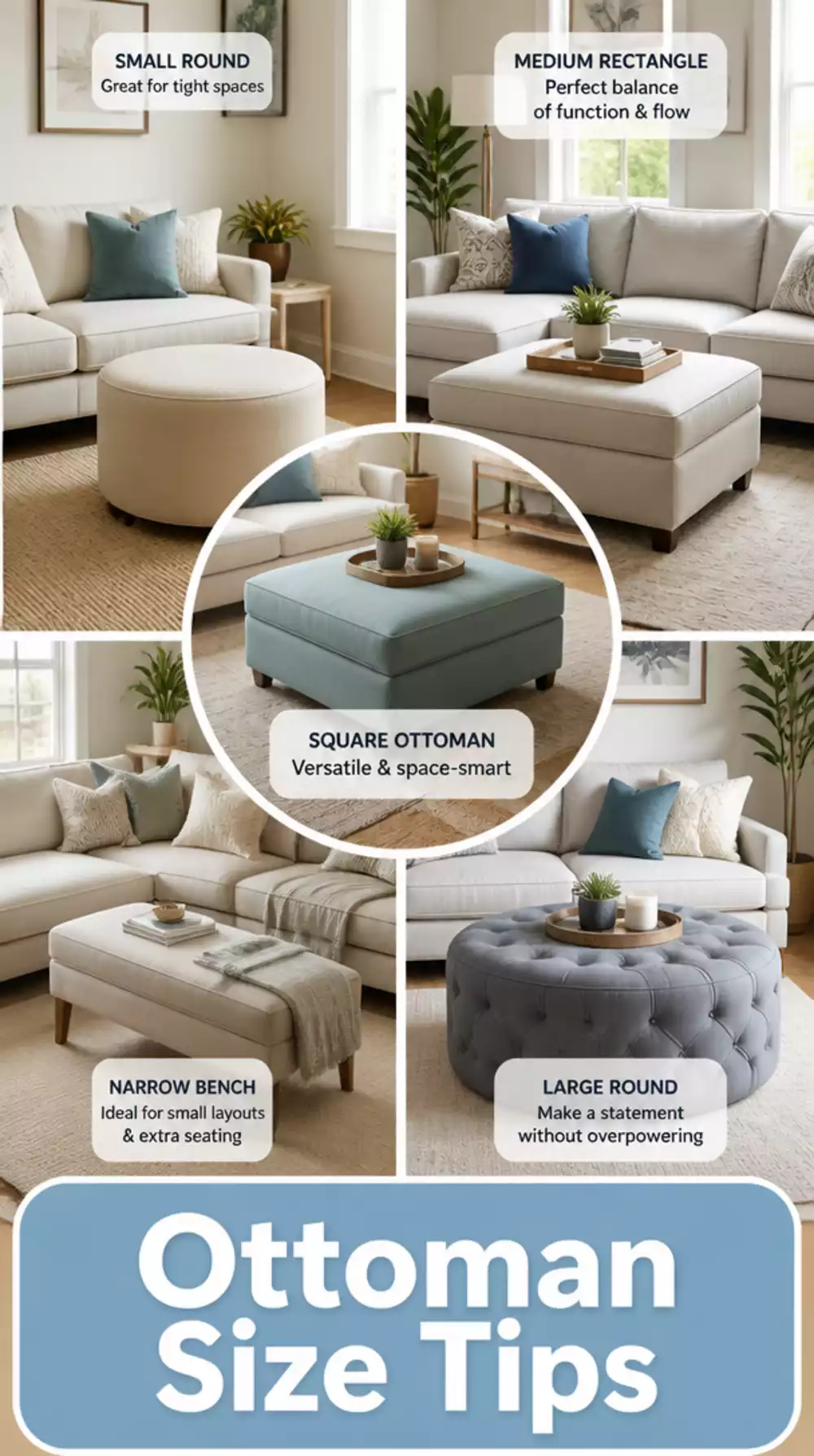 The Ottoman Coffee Table Size Rule That Stops a Small Living Room Feeling Off-Balance