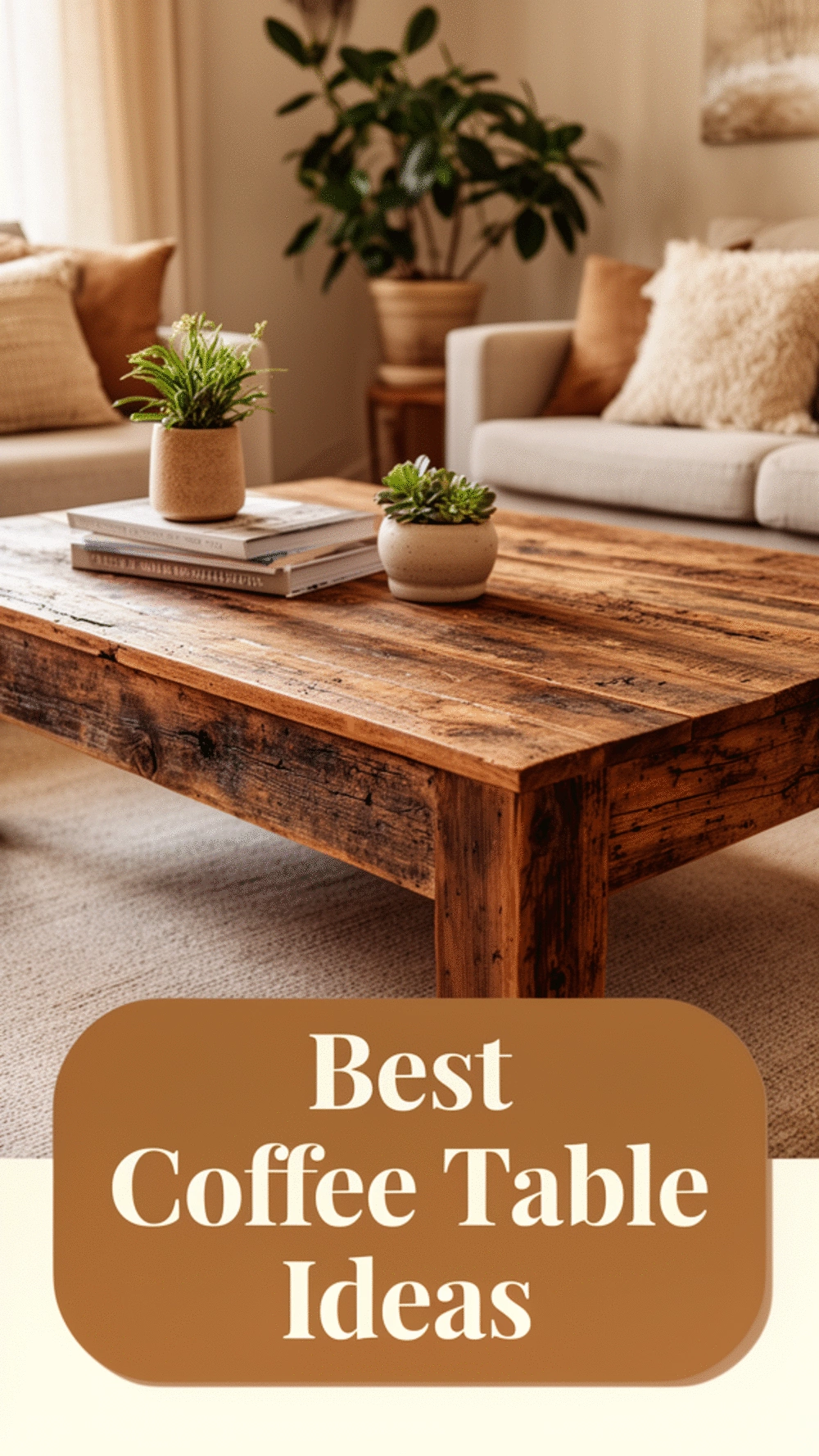 Farmhouse Living Room Reclaimed Wood Coffee Table That Anchors a Rustic Space