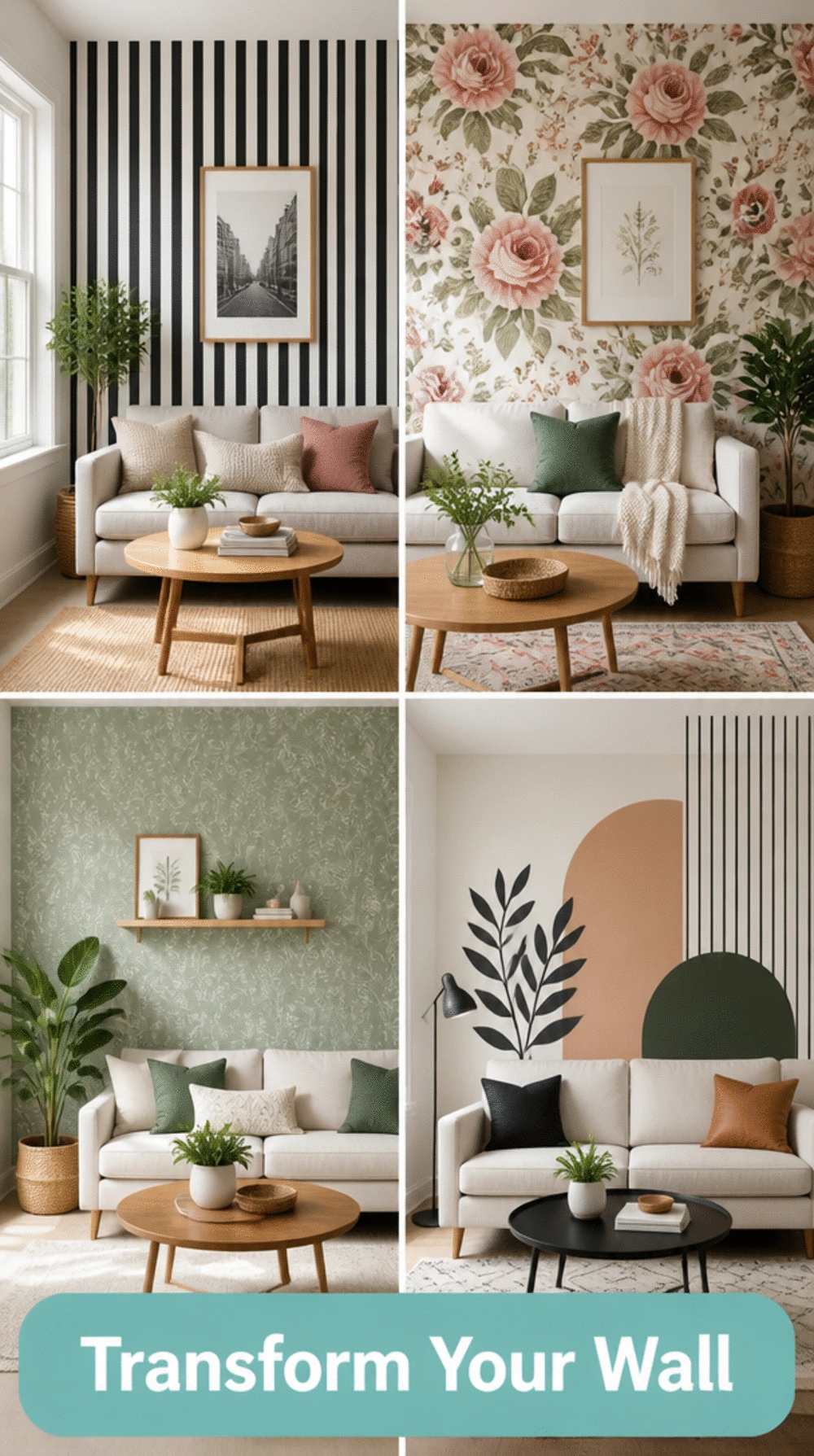 Living Room Peel-and-Stick Mural Panel That Transforms a Plain Small Wall Instantly