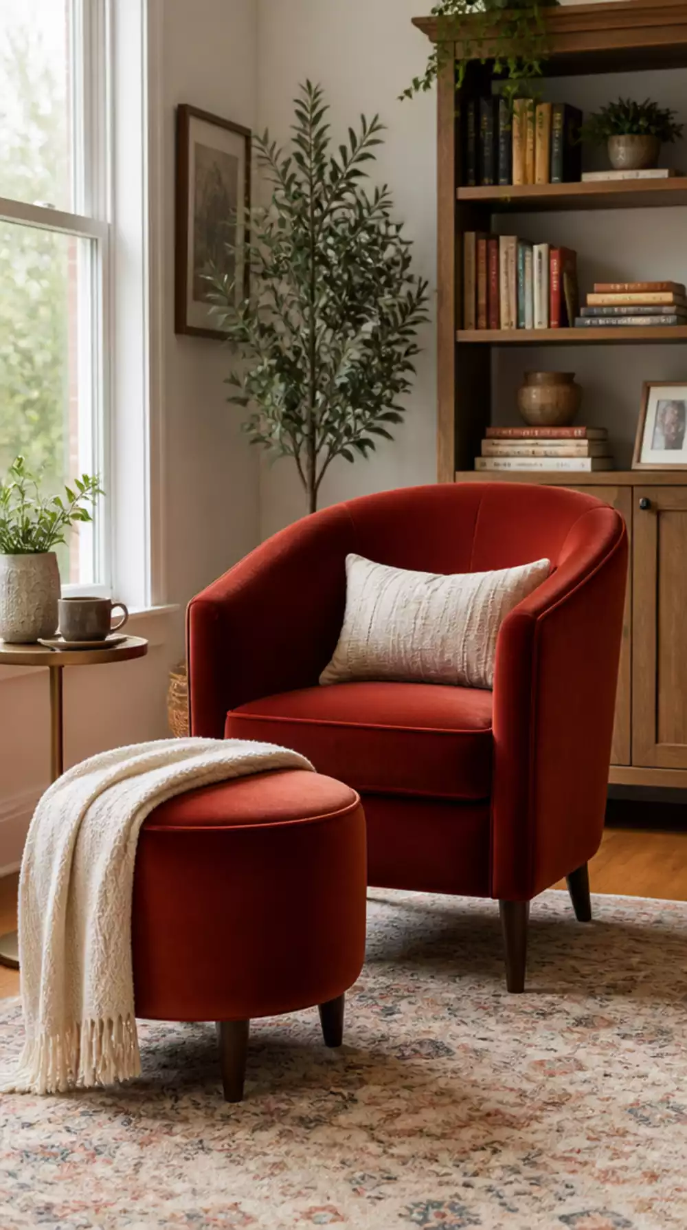 Small Living Room Slim Barrel Accent Chair That Adds Seating Without Eating Tiny Floor Space