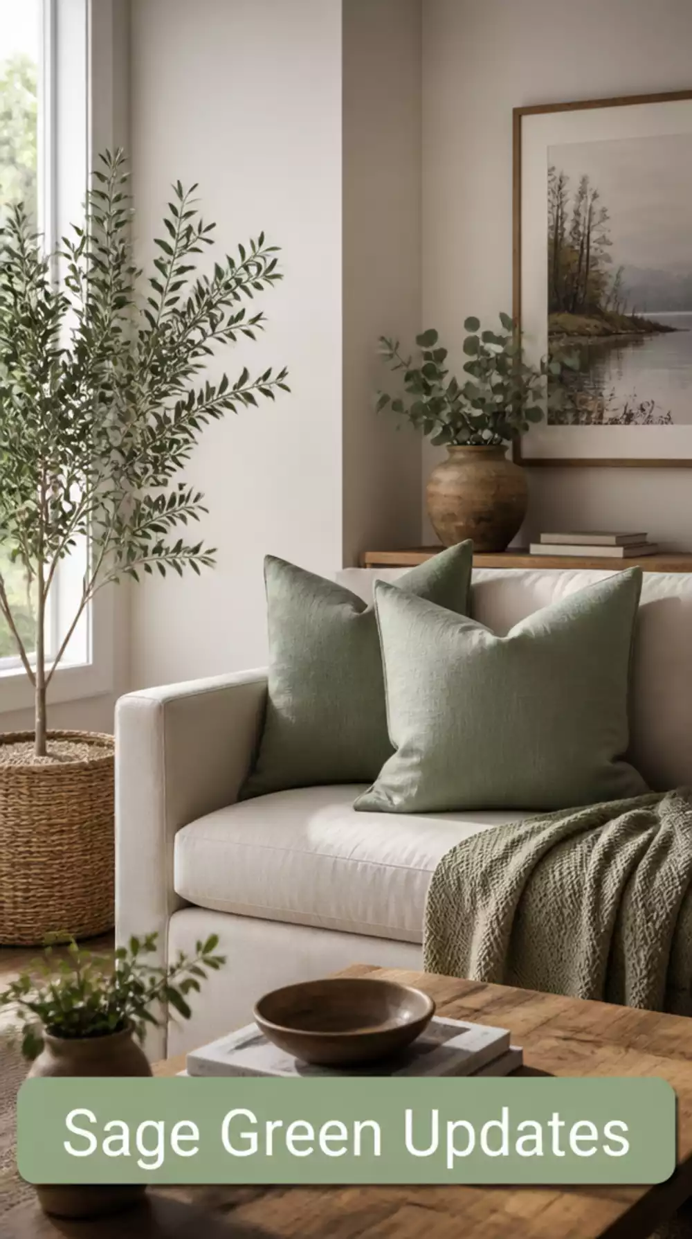 Sage Green Linen Pillow Covers to Refresh Small Spaces