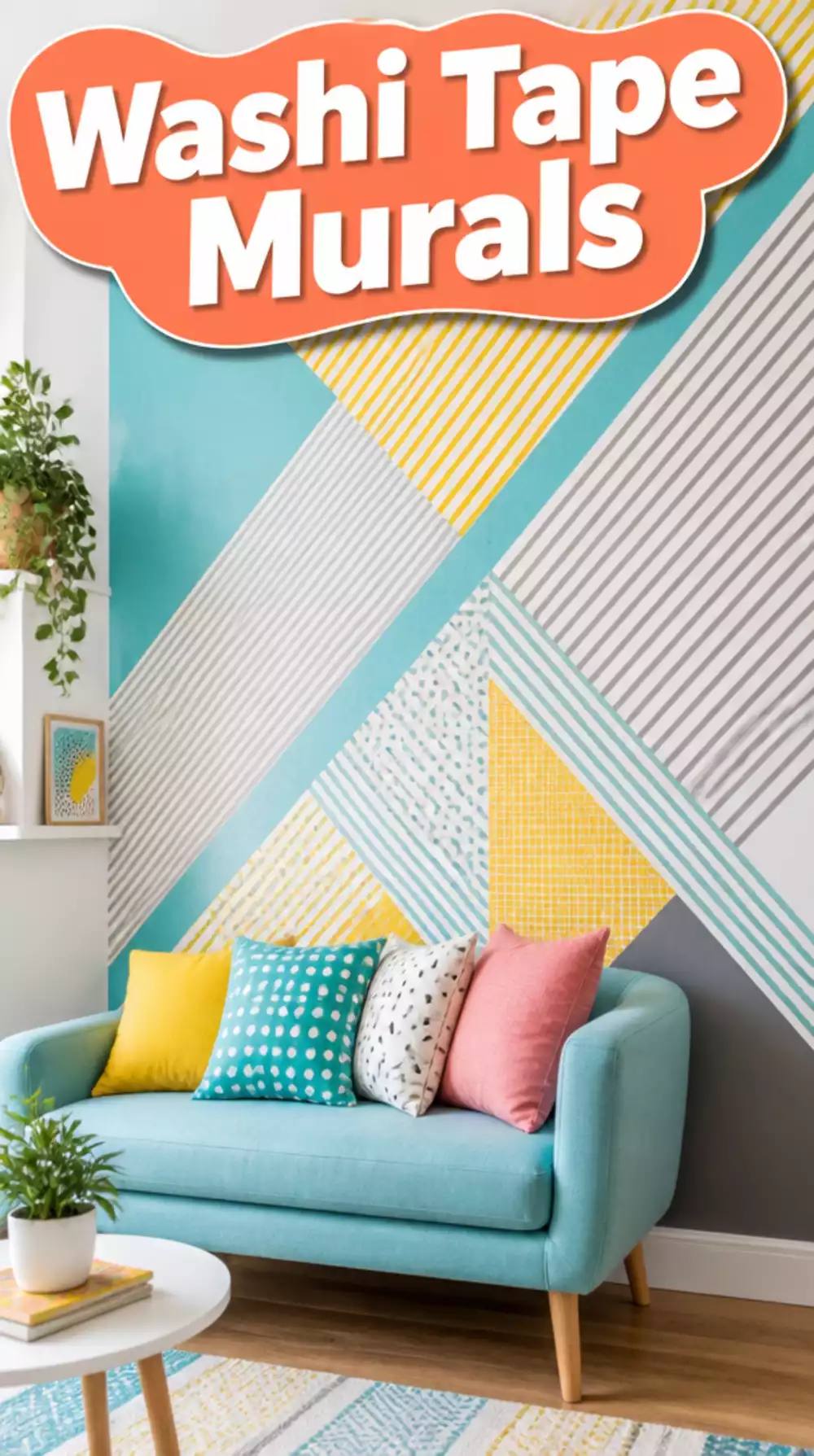 DIY Washi Tape Mural for Small Accent Walls
