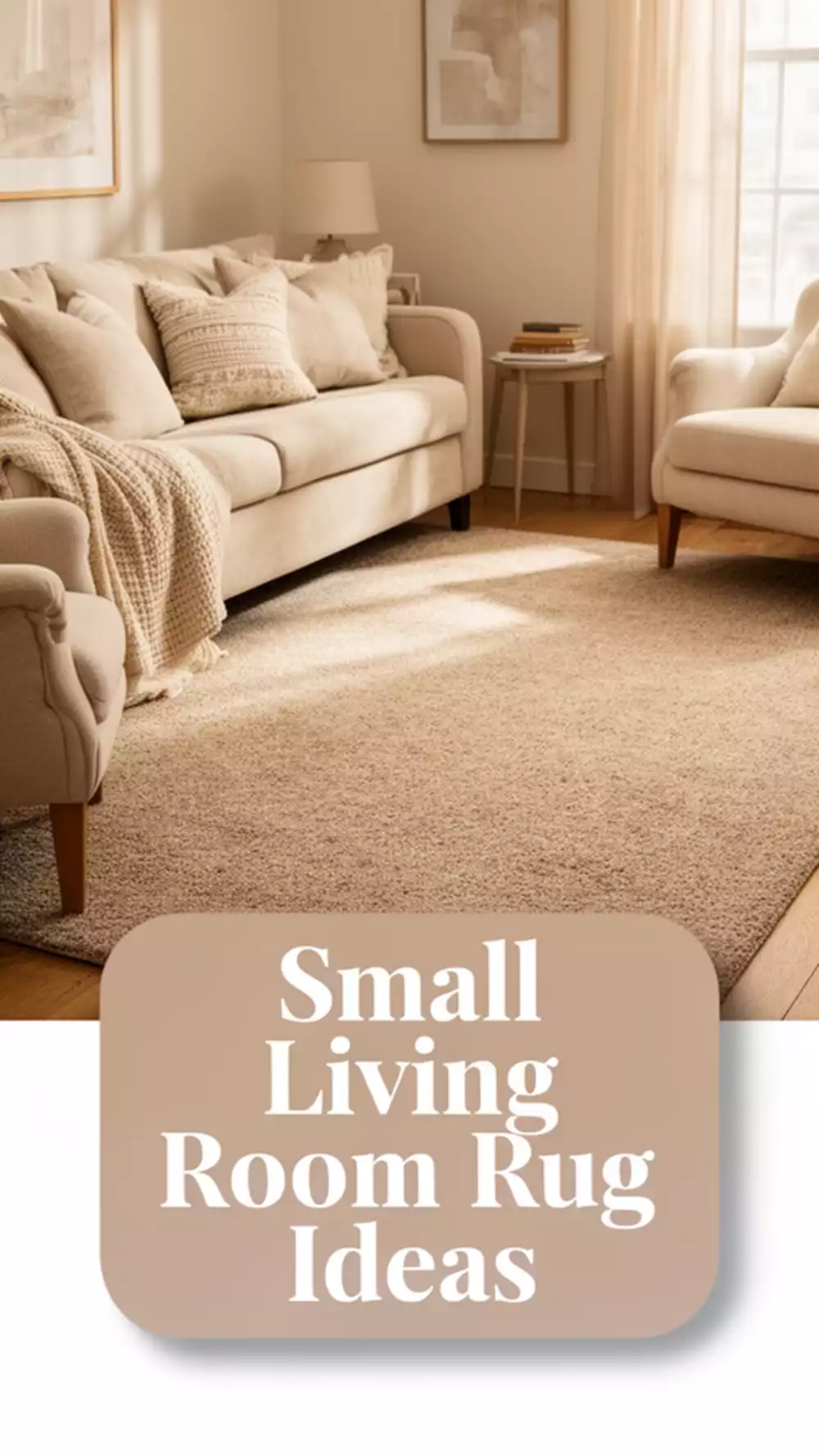 Small Living Room Low-Pile Area Rug in a Warm Neutral That Keeps the Floor Feeling Open