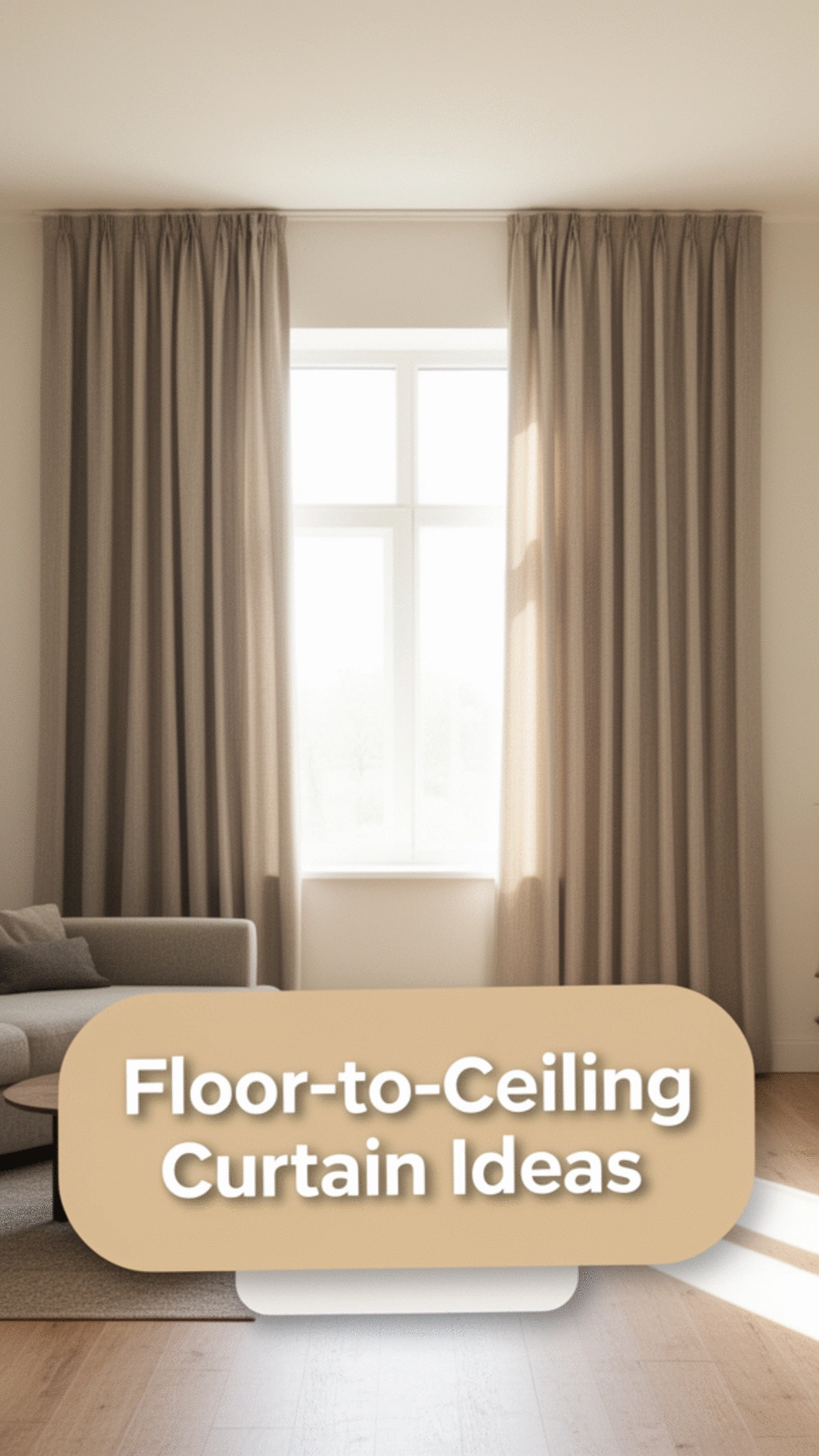 Small Living Room Floor-to-Ceiling Curtain Panel That Makes the Wall Look Taller