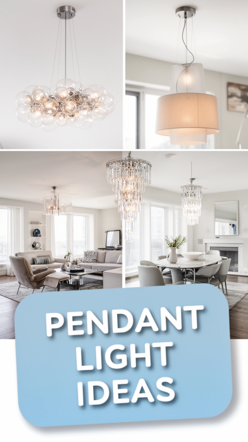 Open-Concept Living Room Pendant Light Above the Seating Area That Marks the Zone