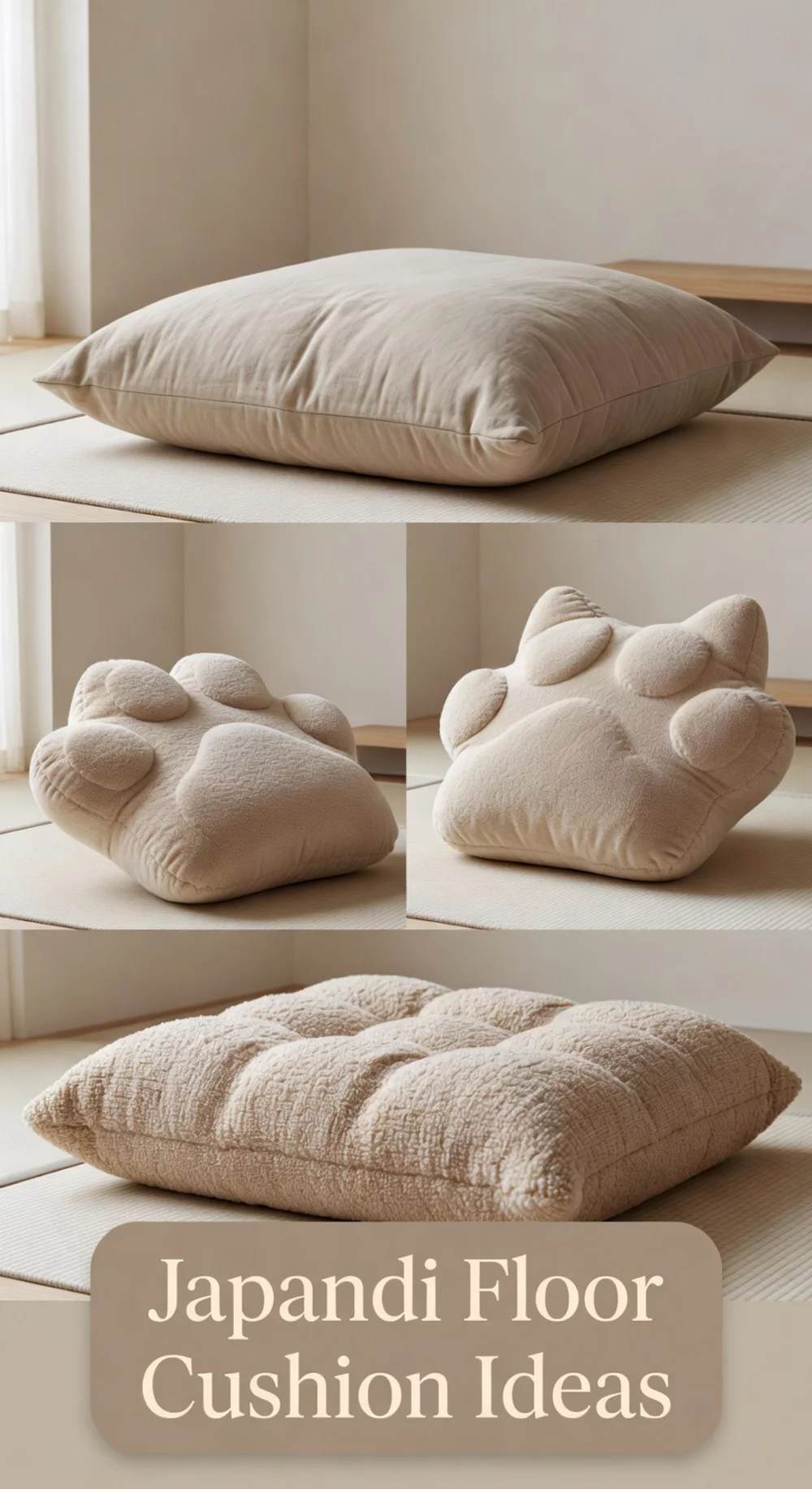 Small Living Room Japandi Floor Cushion Seating That Saves Space and Stays Stylish