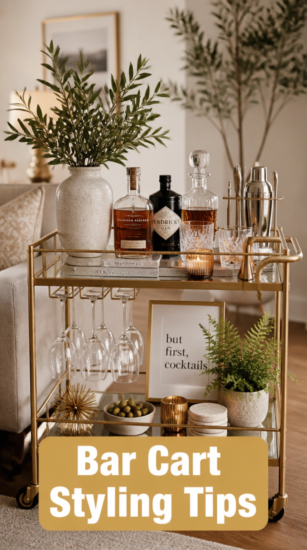 The One Bar Cart Styling Rule That Keeps a Small Living Room Looking Curated Not Cluttered
