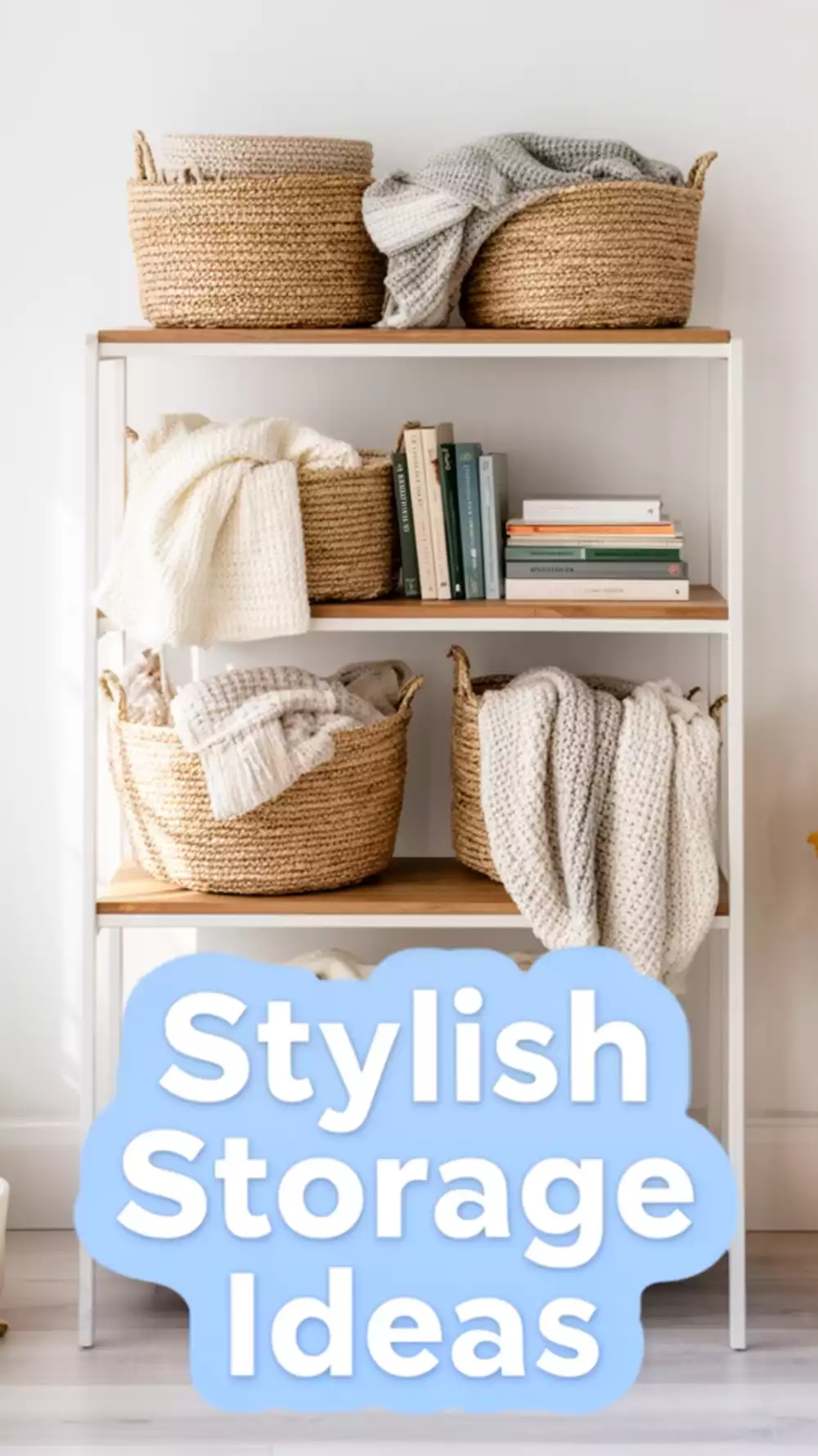 Woven White Basket Storage for Stylish Organization
