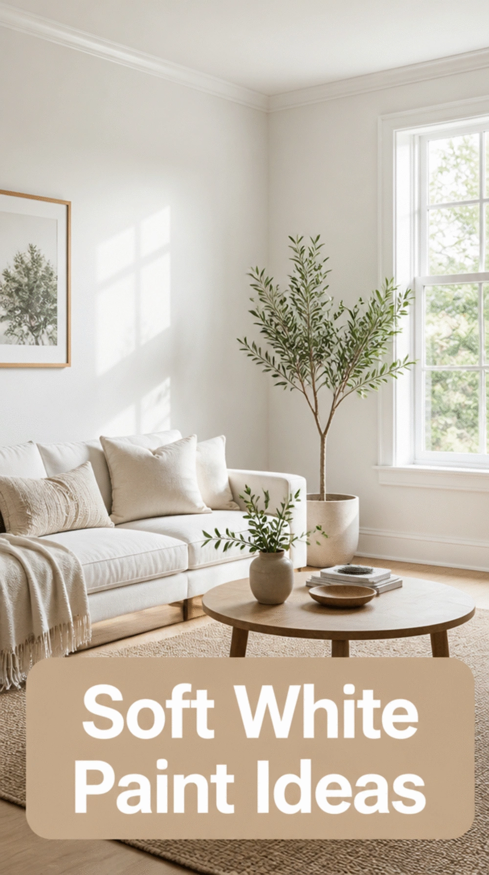 Small Living Room Soft White Paint That Reflects Natural Light in a Tiny Space