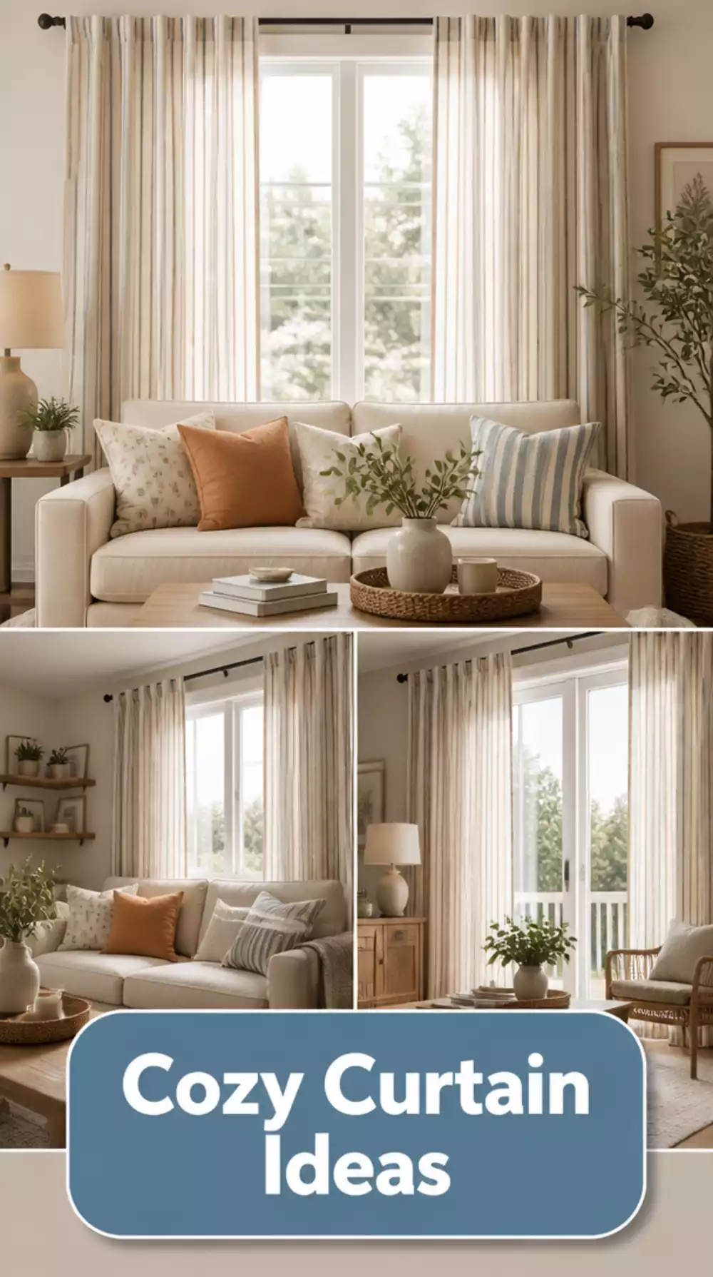 Small Living Room Transitional Curtain in Soft Stripe That Bridges Classic and Modern Styles