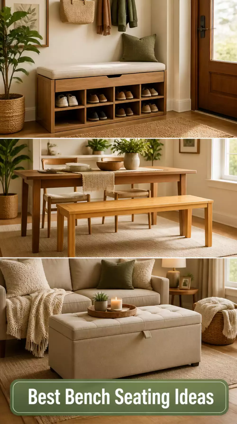 Compact Living Dining Room Bench Seating That Saves Space and Tucks Neatly Under