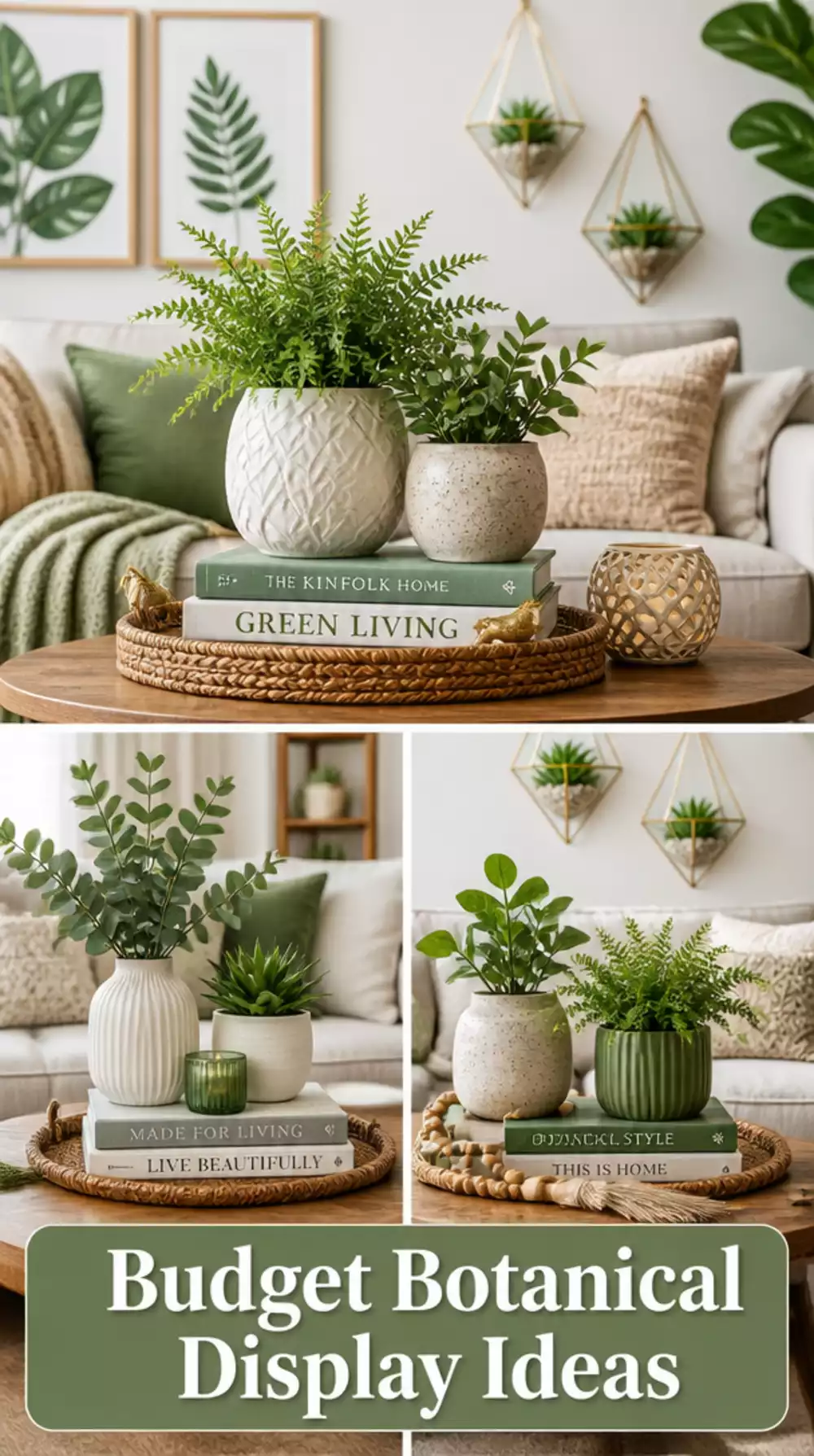 Small Living Room Seasonal Botanical Display on the Coffee Table That Costs Almost Nothing